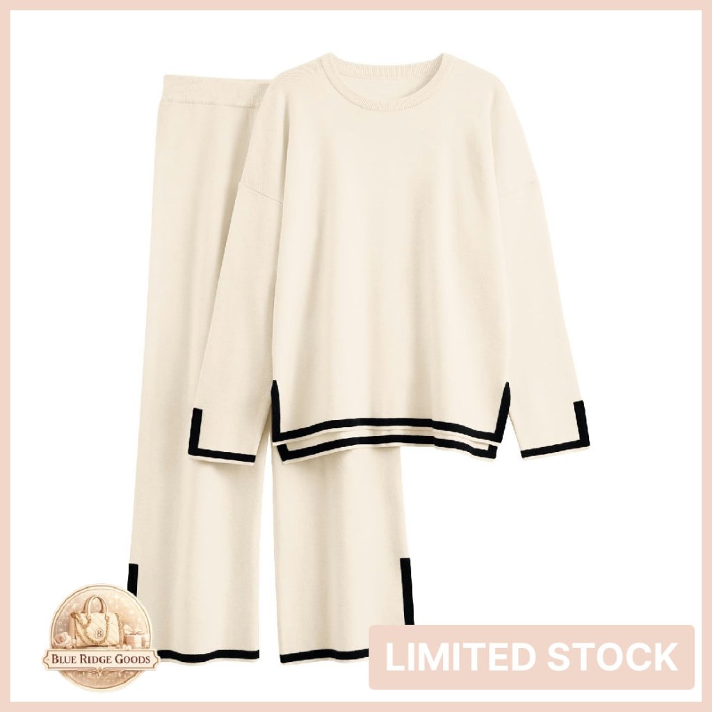 Oversized Knit Lounge Set Chic Minimal Loungewear Sweatsuit Two Piece